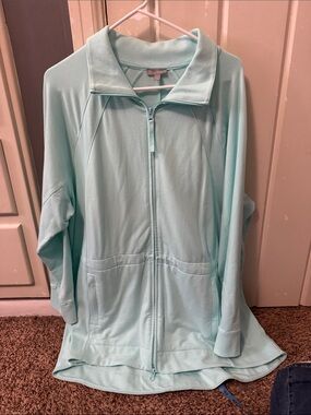 NWOT Talbots Mint Ice Full-Zip Bomber Jacket size 2X.